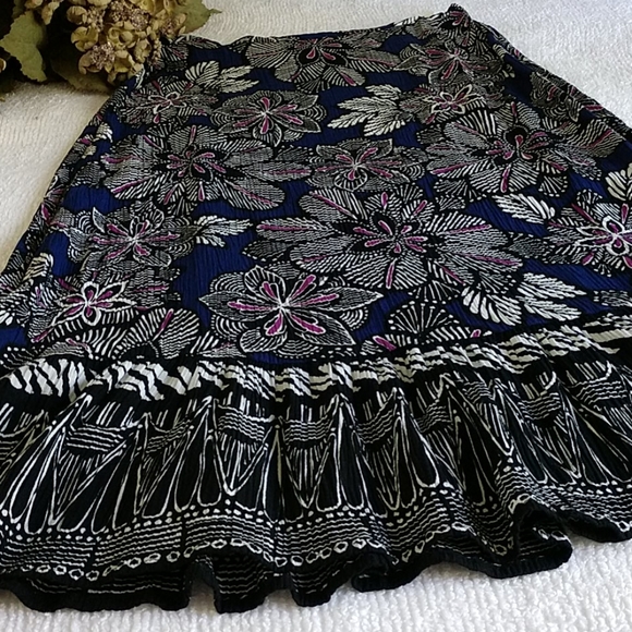 Skirt Elastic Crinkle Flowy Boho Petite Sag Harbor - Picture 4 of 7